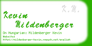 kevin mildenberger business card
